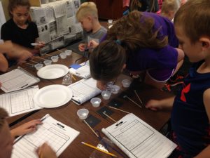 Students at a summer forensic STEM camp.