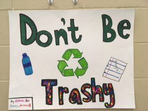 A student created poster about recycling.